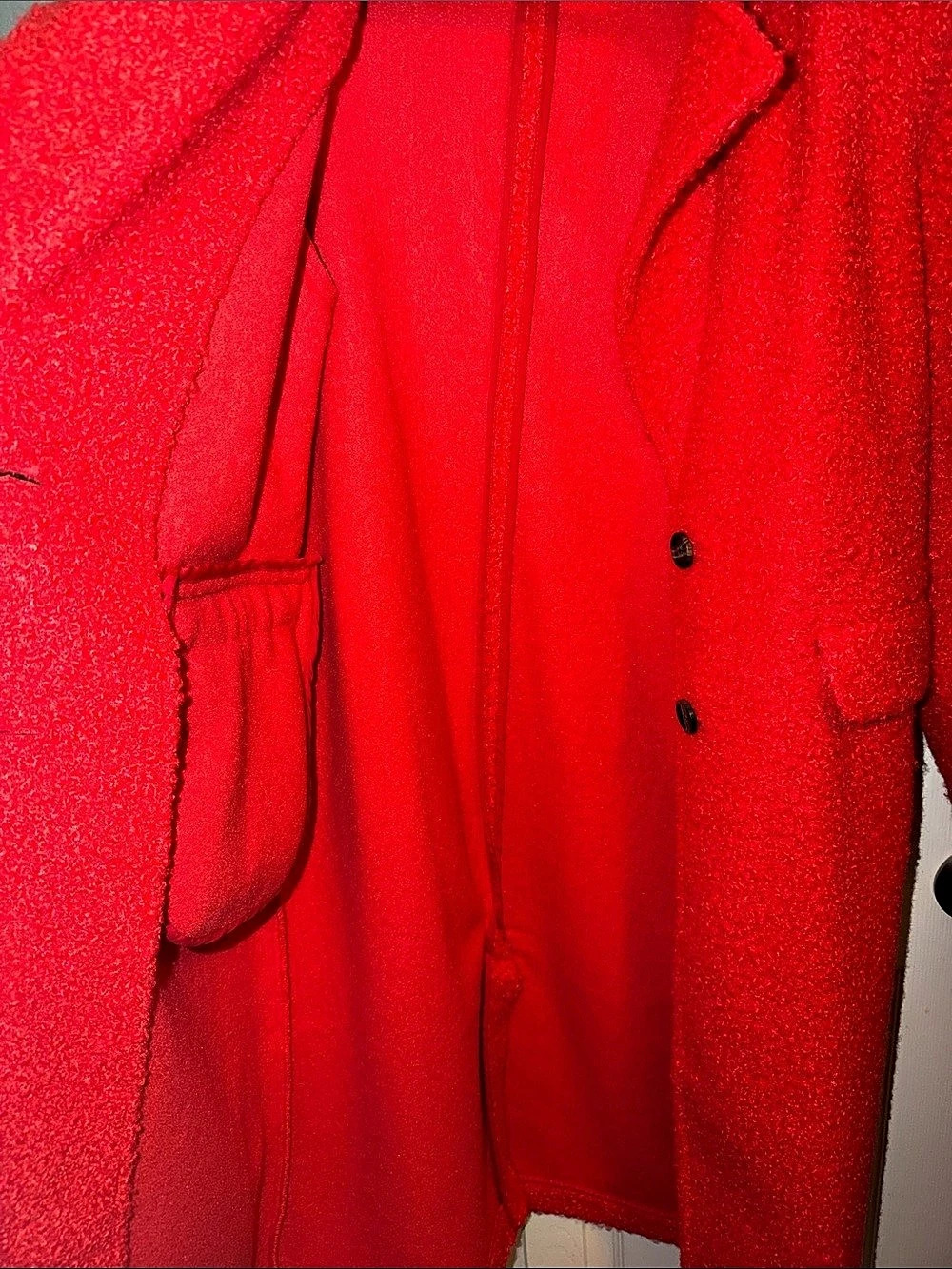 Lauren Conrad Red Orange Teddy Sherpa Coat Jacket Size Medium - Picture 3 of 12